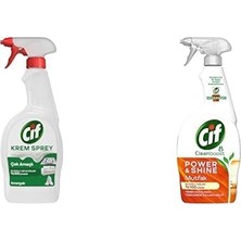 1001 Krem Sprey Çok Amaçlı Amonyak Yüzey Temizleyici Yağ ve Kir Çıkarıcı 750 ml ve Cif Power Shi