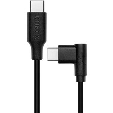 1001 Type-C To Type-C ile Uyumlu iPhone ve Samsung ile Uyumlu Hızlı Şarj ve Data Kablosu 40 cm L Tipi