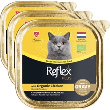 1001 Plus Organik Tavuklu Soslu Parçalar Yetişkin Kedi Maması 85 gr 3lü Paket