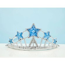 Beruflic Mavi Yıldız Taşlı Plastik Kraliçe Prenses Elsa Tacı Çocuk Boy BX40