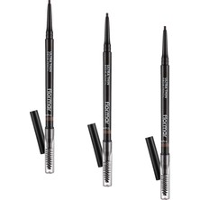 1001 Ultra Thin Ince Uçlu Kıl Fırçalı Otomatik Kajal Kaş Kalemi No. 002 - Light Brown - 8690604572