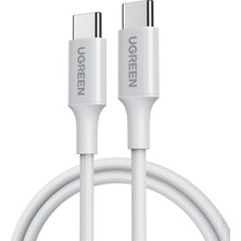 1001 Usb-C 60W 3A Qc Pd Örgülü Hızlı Şarj Kablosu, 1 Metre, Beyaz, 35218
