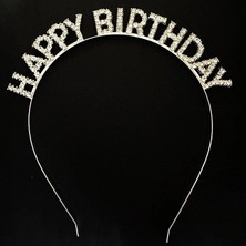 Beruflic Gümüş Kristal Taşlı Happy Birthday Doğum Günü Tacı Ithal Ürün A Kalite 17X16 cm BX40