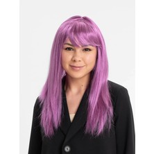 Beruflic Rose Pembe Renk Düz Kesim Uzun Parti Peruğu Takma Saç BX40