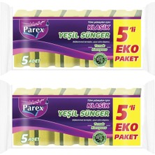 1001 Klasik Yeşil Sünger Oluklu 5'li Paket Ikili Set