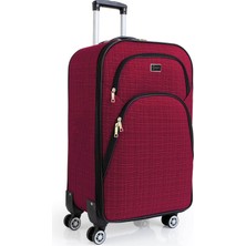 1001 Kabin Boy 4 Teker Kumaş Valiz 1081 (Bordo)