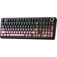 1001 F99 Pro 3 Modlu Rgb Hot Swap Mekanik Reaper Switch Kablosuz Makrolu Klavye Gradyan Pembe