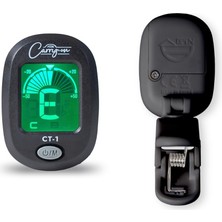 1001 Ct-1 Kromatik Akort Cihazı, Gitar, Bas, Ukulele C Için, Döner LCD Ekranlı, Siyah