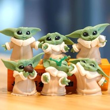 1001 6 Lı Set Sevimli Bebek Yoda Ürün Koleksiyonu Dekoratif Biblo Masa Süsü Hediyelik Eşya