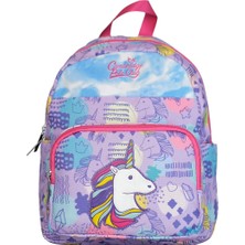 1001 Unicorn Ön Cepli Kız Çocuk Anaokulu Çantası Mor Unicorn Std