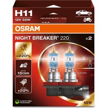 1001 Ampul H11 55W 12VPGJ1925X2TRQR2B Osram Night Breaker - 64211NB220-2HB