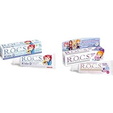 1001 Kids 3-7 Yaş Florürsüz Diş Macunu Meyve Külahı Tadında (1 x 45 G) ve Kids 4-7 Yaş Diş Macun