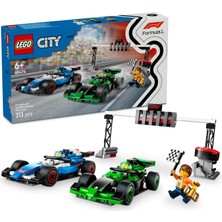 1001 City Vcarb ve Sauber Yarış Arabalı F1 Gridi Oyuncak Araç Seti 60474-6 Yaş ve Üzeri Kız ve Erk