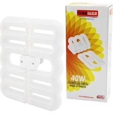 Beruflic Flower Katlanır - 4b Şekil 21X23.5CM 40W - E27 Beyaz LED Lamba Ampul 3600 Lümen - 6500K BX40