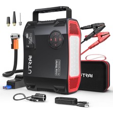 1001 Jstar 5 24000MAH 2000A Jump Starter + Lastik Şişirme Pompası Taşınabilir Akü Takviye Cihazı (
