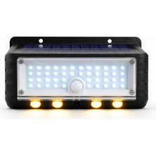 1001 Panter Solar Hareket Sensörlü LED Duvar Lambası 3W 44 Smd Beyaz + 4 Gün Işığı Led, 300 Lüme