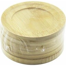 1001 Çay Tabağı, Bambu ve Ahşap, Yuvarlak, 9.7 cm Çap, 6 Adet