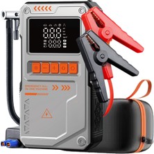 1001 Jump Starter Auhma Akü Takviye Cihazı 10.000 Mah 4'ü 1 Arada Powerbank Çantalı Hava Kompresör�