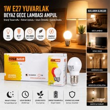 Beruflic 10 Adet 1W E27 Beyaz Yuvarlak Gece Lambası LED Ampul BX40