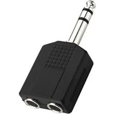 1001 6.3 mm Jack Çoğaltıcı 6.3 mm Erkek 2x 6.3 mm Dişi Jack Gitar Jack Çoğaltıcı