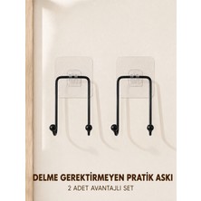 Uravas Store 2 Adet Çok Amaçlı Yapışkanlı Askı Ev Mutfak Banyo Düzenleyici