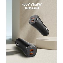 Frefly Store 50W Usb-C Araç Içi Hızlı Şarj Aleti, Akım Korumalı, Çeşitli Cihazlarla Uyumlu