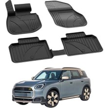 Frefly Store Mını Countryman Electric 2023-2025 ile Uyumlu 4.5d Araç Paspası | Araç Özel Havuzlu Oto Paspası | Tam Uyum Yüksek Kenarlı Siyah Paspas