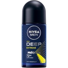 Frefly Store Nıvea Men Erkek Roll-On Deodorant Deep Extreme 50ML, 72 Saat Anti-Perspirant Ter Koruma, Yeni Enerji