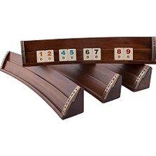 Frefly Store Oval El Yapımı Masif Ahşap Okey Takımı Sade