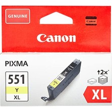 Frefly Store Canon CLI-551XL Y Yüksek Kapasiteli Orijinal Sarı Mürekkep Kartuşu 6446B001