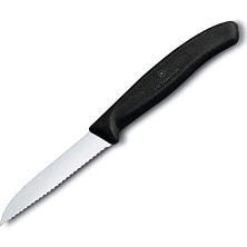 Frefly Store Victorinox 6.7433 Swissclassic 8cm Tırtıklı Soyma Bıçağı, Siyah