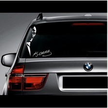 Frefly Store Sticker Usta Atatürk ve Imza Sticker Araba Oto Motosiklet Karavan Etiket 02134 Beyaz 20X16 cm