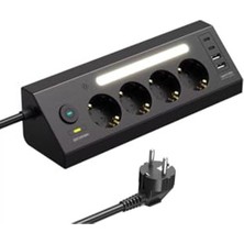 Frefly Store Akım Korumalı Çoklu Priz, 4 Priz + 2 Usb-C + 2 Usb-A, 2 Metre Kablo