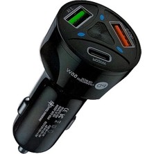 Frefly Store 55W Araç Içi Hızlı Şarj Aleti, 2 USB ve 1 Type-C Çıkışlı