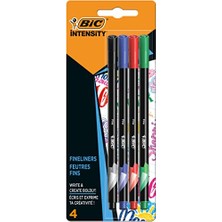 Frefly Store Bıc Intensity Fine Liner Keçe Uçlu Kalem 4'lü Blister Klasik Renkler, Siyah,mavi,kırmızı ve Yeşil Renk, 0.4 Mm. Çizgi Kalınlığı