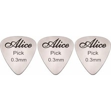 Frefly Store Alice Paslanmaz Çelik 0.30MM Metal Gitar Penası - 3 Adet Pena