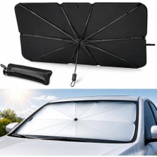 Frefly Store Katlanabilir Şemsiye Tasarımlı Uv Işınlarına Dayanıklı Oto Ön Cam Araba Güneşliği 140X79 cm