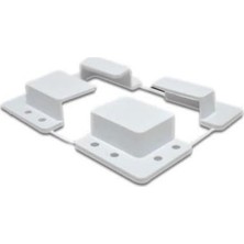 Frefly Store Beyaz Renkli Sineklik Montaj Pabucu, 4 Lü Paket, Kolay Kurulum
