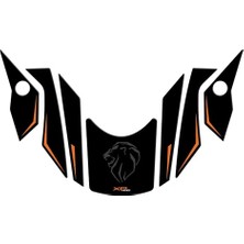 Frefly Store Peugeot XP-400 Uyumlu Çamurluk Koruyucu Pad Set Siyah Turuncu