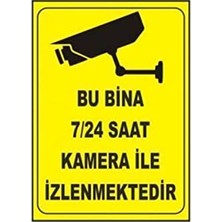 Frefly Store Uyarı Levhaları Bu Bina 7/24 Saat Kamera Ile Izlenmektedir Pvc 25X35