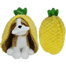 Frefly Store Peluş Ananas Köpek 30 cm 62383 Sarı ve Kahverengi