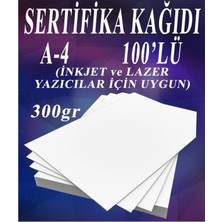 Frefly Store A4 Sertifika Kağıdı Kalın 100 Adet Gramajlı Fotokopi Kağıdı 300 gr Tüm Yazıcılara Uyumlu 21X29.7 cm Kalın Baskı Kağıdı