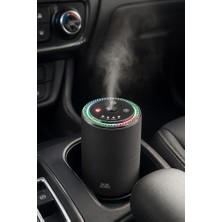 Frefly Store Rgb Otomatik Buharlı Araç Parfümü Aromalı Koku Difüzörü Şarjlı 1000MAH Hava Nemlendirici Siyah