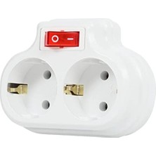 Frefly Store 2'li Anahtarlı Topraklı Priz Çoklayıcı Fiş - 16A, 250 Volt