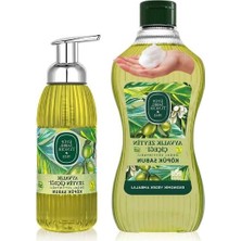 Frefly Store Doğal Zeytinyağlı Köpük Sabun Seti, 1.5 Lt + 500 ml Lansman Paketi