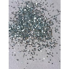 Frefly Store 500 gr Gümüş Glitter Sim, 1 mm Altıgen, Dekoratif Kullanım
