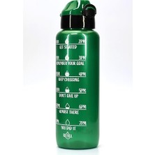 Frefly Store Su Matarası Tritan Geniş Ağız Su Şişesi Motivasyon Spor Matarası Suluğu Bpasız 1000 ml Yeşil T0103