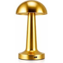Frefly Store Mantar Lamba Dokunmatik 3 Kademeli LED Masa Lambası Şarj Edilebilir Kablosuz Taşınabilir Gece Lambası Dekoratif Gold Abajur          [enerji Sınıfı B]