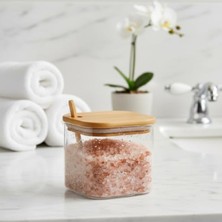 Frefly Store 600 ml Bambu Kapaklı Cam Kavanoz - Kaşıklı Tasarım, Vakumlu Kapak