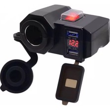 Frefly Store Motosiklet Çift Port USB Şarj/voltmetre ve Çakmak Yuvası